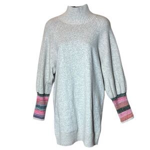 Anthropologie daily practice sweater dress ribbed colorful sleeve open back